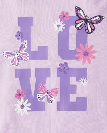 Girls Butterfly Love Snug Fit Cotton Pajamas