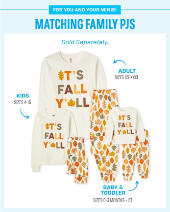 Pijamas de algodón unisex para adultos a juego Family It's Fall Y'all