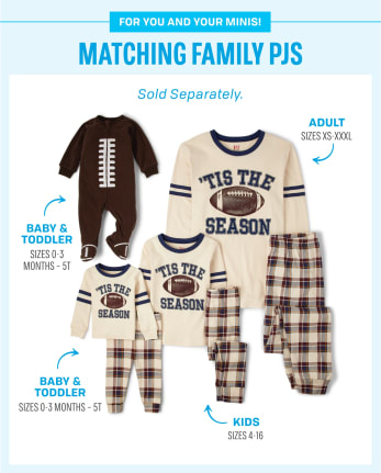 Unisex Adult Matching Family Thanksgiving Long Sleeve Tis The Season Cotton Pajamas BURGUNDY The Children s Place