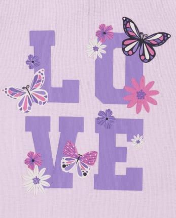 Baby And Toddler Girls Butterfly Love Snug Fit Cotton Pajamas