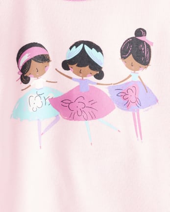 Pijama de algodón con ajuste ceñido de bailarina para bebés y niñas pequeñas