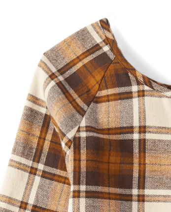 Womens Matching Family Plaid Flannel Peplum Top