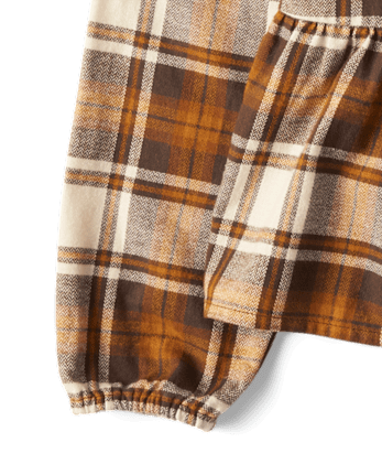 Womens Matching Family Plaid Flannel Peplum Top