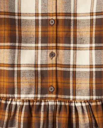 Womens Matching Family Plaid Flannel Peplum Top