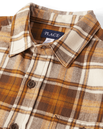 Mens Matching Family Plaid Flannel Button Up Shirt