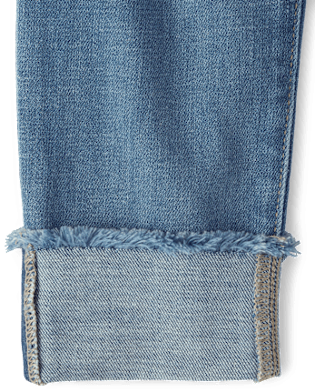 Girls Roll-Cuff Straight Jeans