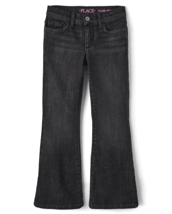 Girls Flare Jeans | The Children's Place - BLACK WASH