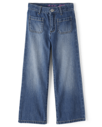 Girls Wide Leg Jeans | The Children's Place - ZOE WASH