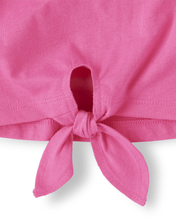 Top con estampado de niñas con lazo al frente