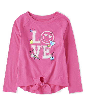 Top con estampado de niñas con lazo al frente