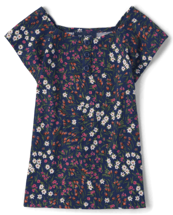 UNIONBAY Stormy Rosie Henley Top Für Kinder | Mit Flügelärmeln, Spitze & Mesh-Details