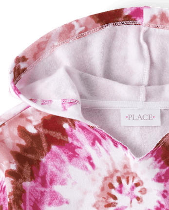 Sweat à capuche en molleton tie-dye pour fille