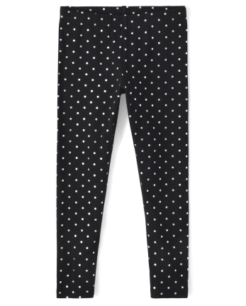 Leggings con estampado de lunares metalizados para niñas