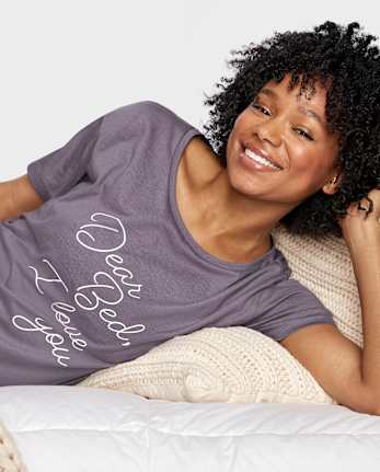 Camiseta para dormir con estampado gráfico para mujer