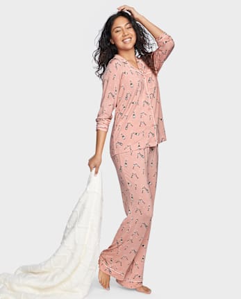 Pijamas de modal champán para mujer
