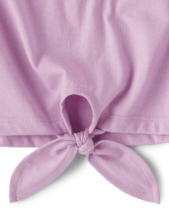 Top de niñas con lazo de mariposa en la parte delantera