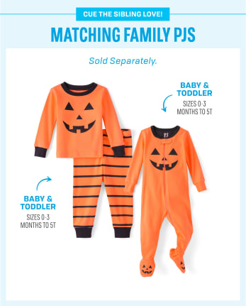 Unisex Baby And Toddler Pumpkin Snug Fit Cotton One Piece Pajamas