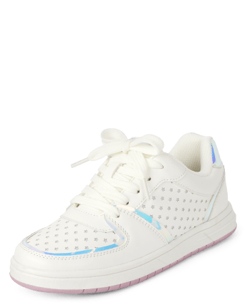 Girls Perforated Star Low Top Sneakers