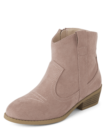 Girls Faux Suede Cowgirl Booties