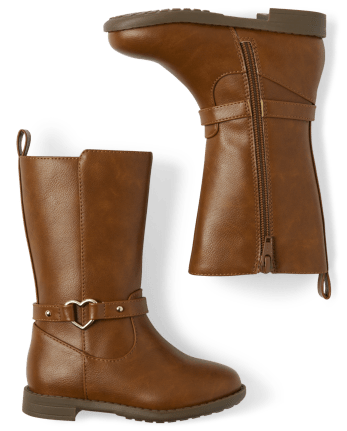 Toddler Girls Heart Buckle Tall Boots