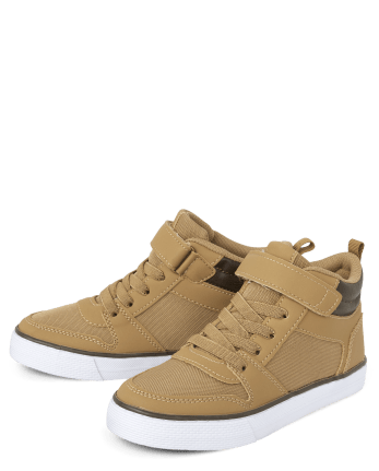 Boys Contrast Cuff High Top Sneakers