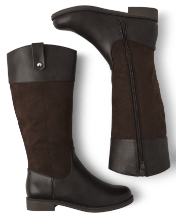 Girls Faux Leather And Faux Suede Tall Boots The Children s