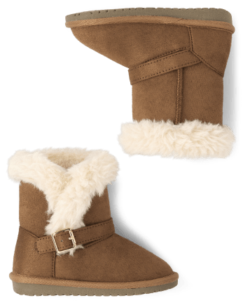 Toddler Girls Buckle Faux Fur Chalet Boots