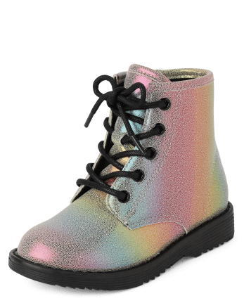 Toddler Girls Rainbow Lace-Up Boots