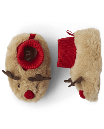 Unisex Baby Matching Family Reindeer Slippers
