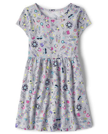Girls Science Doodle Everyday Dress