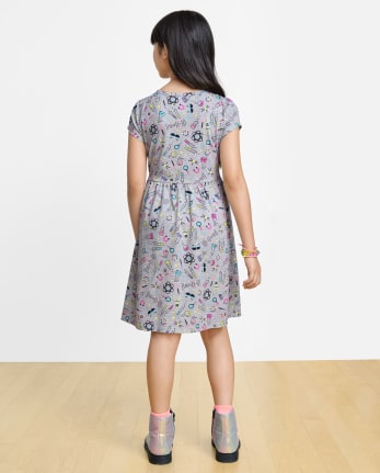 Girls Science Doodle Everyday Dress