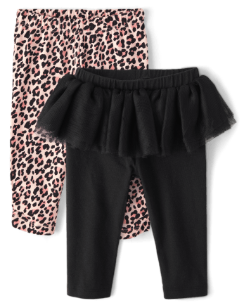 Baby Girls Leopard Tutu Pants 2-Pack
