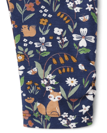 Pack de 2 leggings con volantes y estampado de zorro floral para bebé niña