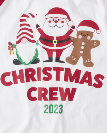 Unisex Adult Matching Family Christmas Crew 2023 Cotton And Fleece Pajamas
