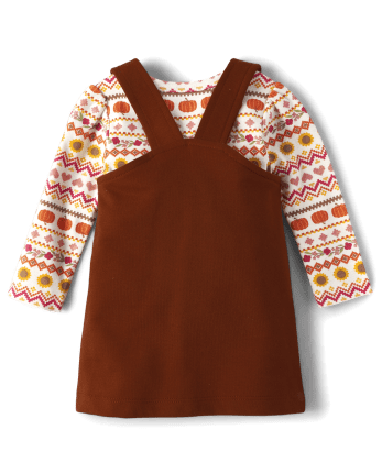 Baby Girls Pumpkin 2-Piece Playwear Set