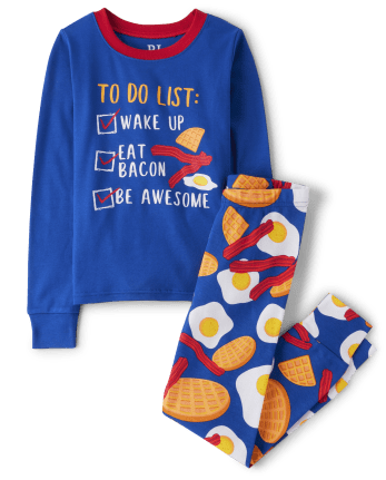 Boys Breakfast Snug Fit Cotton Pajamas