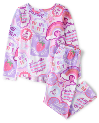 Pijama con parches positivos para niña