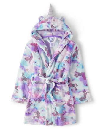 Girls Long Sleeve Unicorn Fleece Robe SOFTMARINE The Children s Place