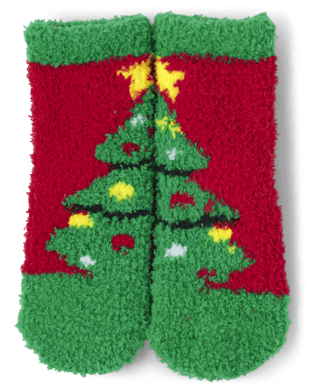 Unisex Baby And Toddler Matching Family Lights Christmas Tree Cozy Socks 2-Pack