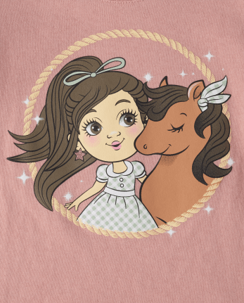 Camiseta con gráfico Western Girl para bebés y niñas pequeñas