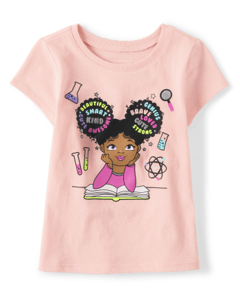 Baby And Toddler Girls Short Sleeve School Girl Graphic Tee