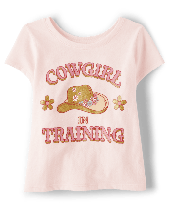 Camiseta con estampado de vaquera para bebés y niñas pequeñas