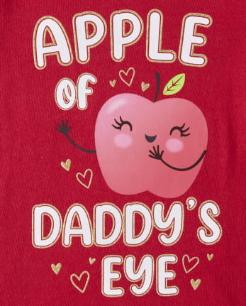 Camiseta con estampado de manzana para bebés y niñas pequeñas
