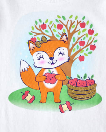 Baby And Toddler Girls Apple Tree  Graphic Tee