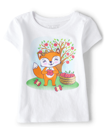 Baby And Toddler Girls Apple Tree  Graphic Tee