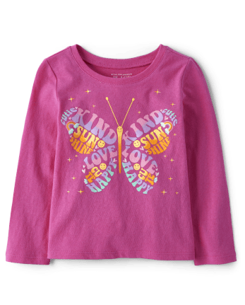 Baby And Toddler Girls Butterfly Graphic Tee