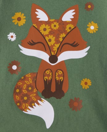 Baby And Toddler Girls Fox Graphic Tee