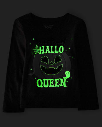 Baby And Toddler Girls Glow Hallo Queen Graphic Tee