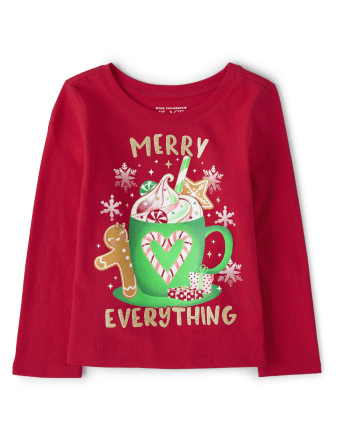 Baby And Toddler Girls Merry Everything Graphic Tee