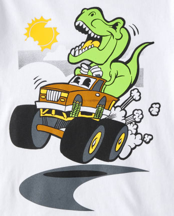 Baby And Toddler Boys Dino Truck Graphic Tee